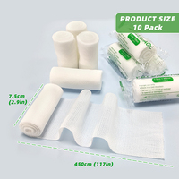 10pcs PBT Bandages/Elastic Elastic Bandages Cotton Core Accessories for First Aid Absorbent Pad for Wound Dressing