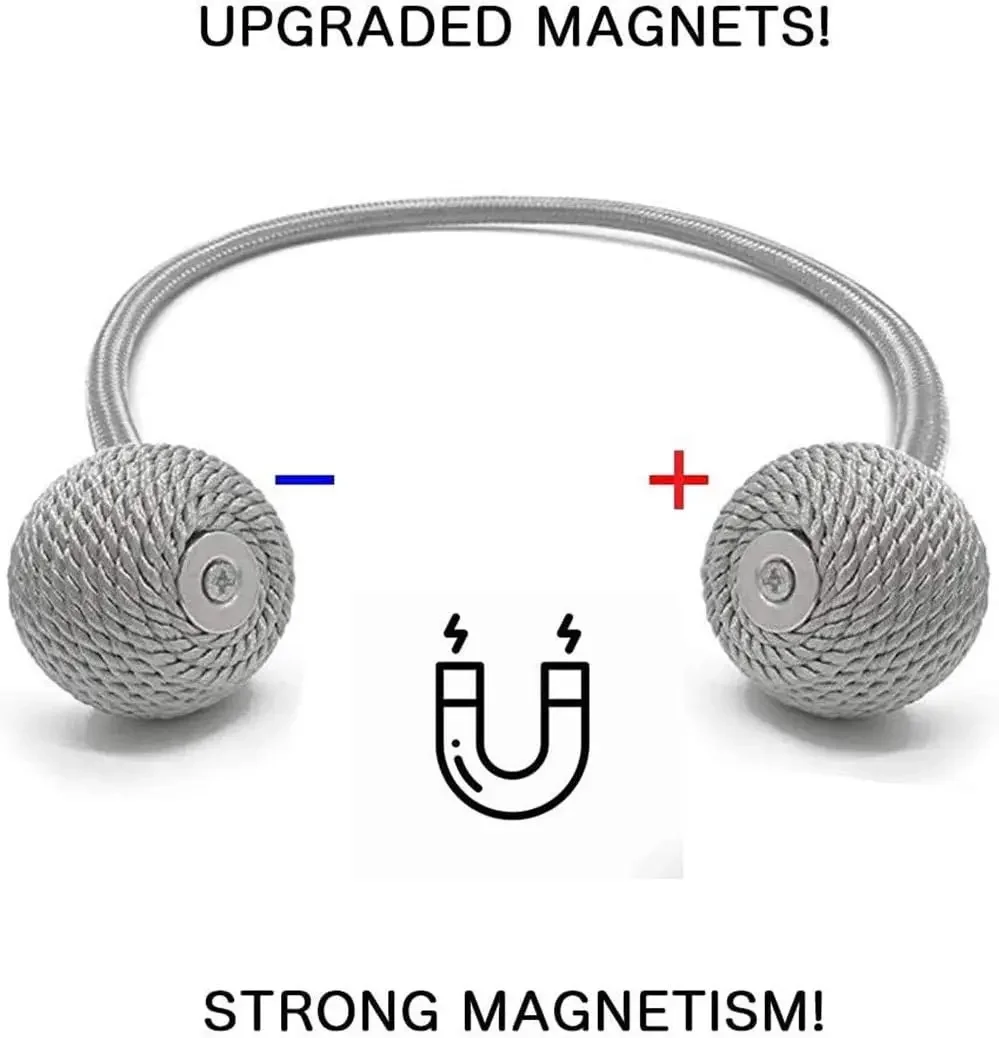 2PCS Strong Magnetic Tie Band คุณภาพสูงคลิปผ้าม่านหัวเข็มขัดตกแต่งบ้านผ้าม่านโพลีเอสเตอร์อุปกรณ์เสริม