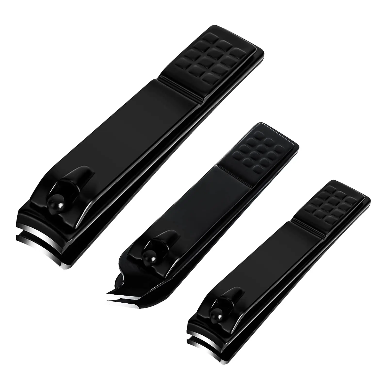 Nail Clippers Set Sharp Stainless Steel Fingernail Clipper & Toenail Clippers Black Nail Cutter Large and Small view 2