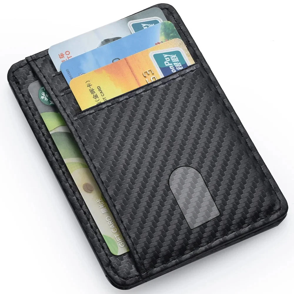 ​​Men's Slim Minimalist Front Pocket Wallet - Anti-RFID Block PU Leather ID/Credit Card Holder with Magic Anti-Theft Protection​