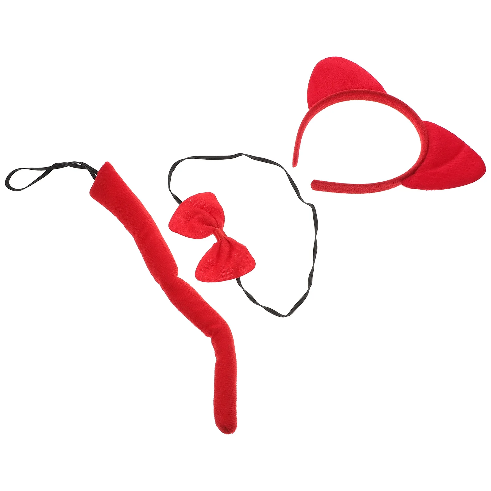 

3 Pcs Costume Set Soft Material Costume Adult Halloween Cosplay Accessories Adult Kids Animal Ears Bow Tie Tail