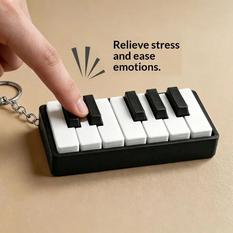 【New】3D Printed PLA Piano Keyboard Clicker Press Type Relax Fidget Figurine For Office Desk Party Games Musical Key Presser