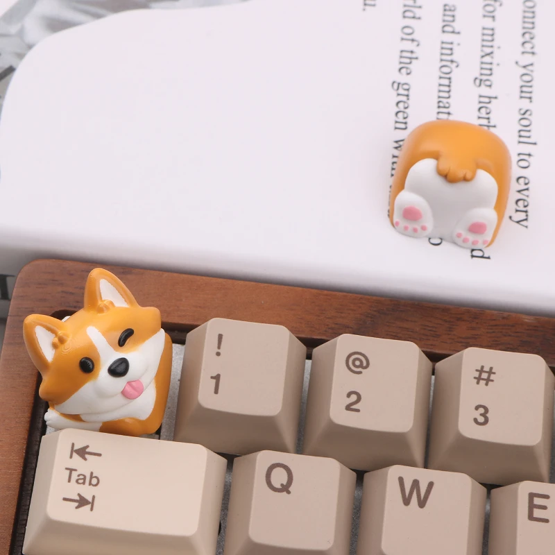 Imagem -04 - Keycaps Artesanais para Teclado Mecânico Mifuny Keycaps 3d Anime Keycaps Cute Corgi Key Caps Handmade Puppy Custom Keycaps Presentes de Decoração