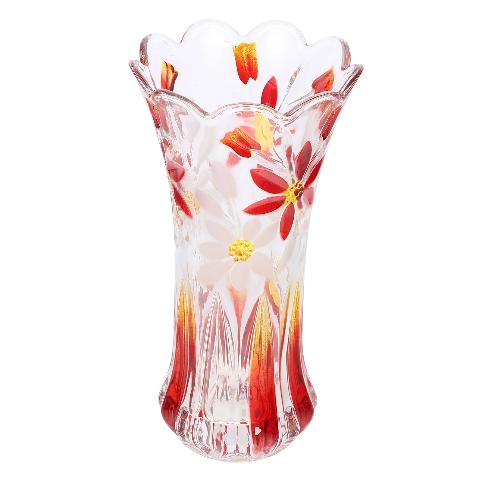 

Thickened Crystal Glass Flower Vase Decorative Plant Bottle Desktop Vase Flower Arrangement Container for Home Office Garden