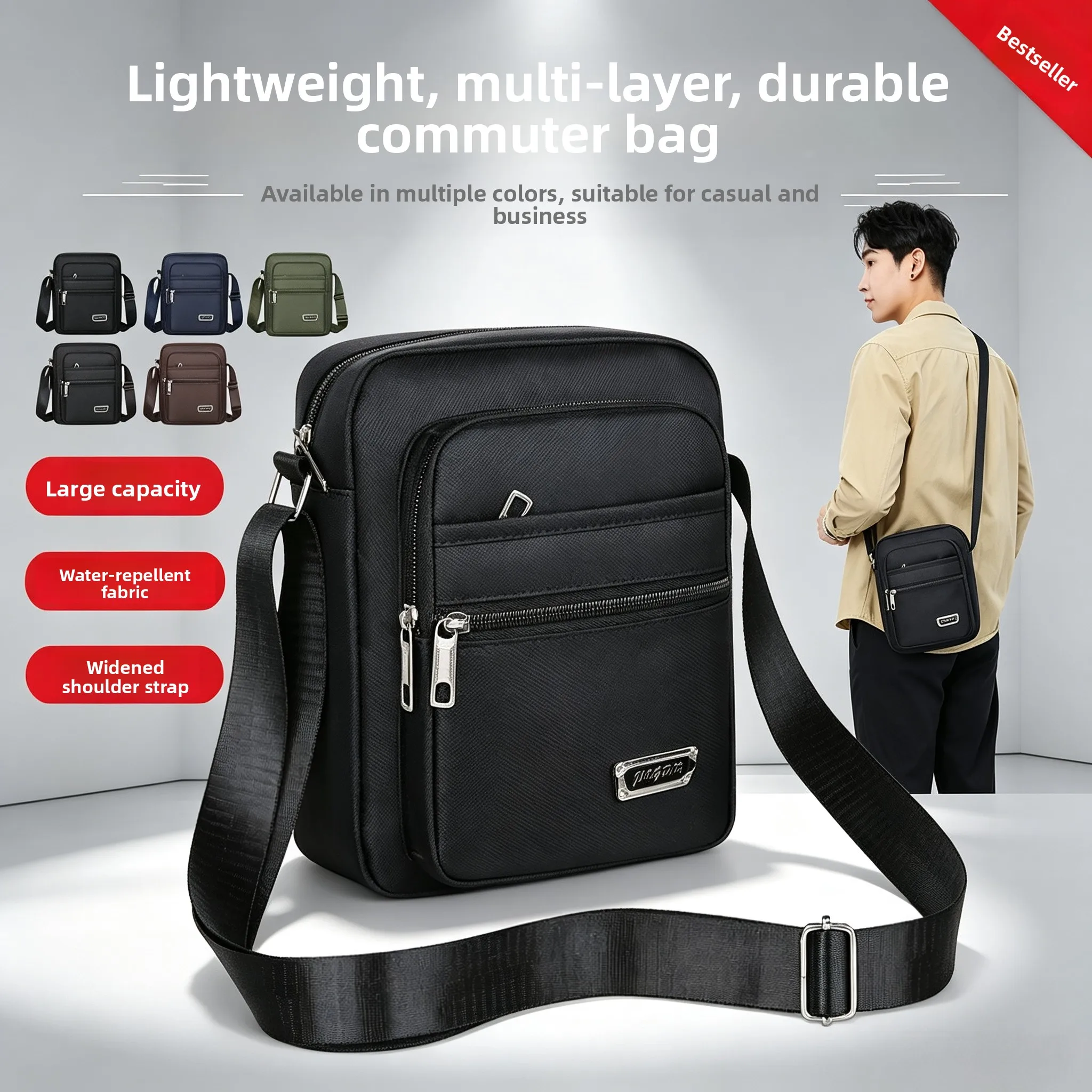 Oxford Cloth Canvas Men's Shoulder Bag Casual Business Crossbody Bag Small Backpack for Middle-Aged Men JIFANPAUL Brand
