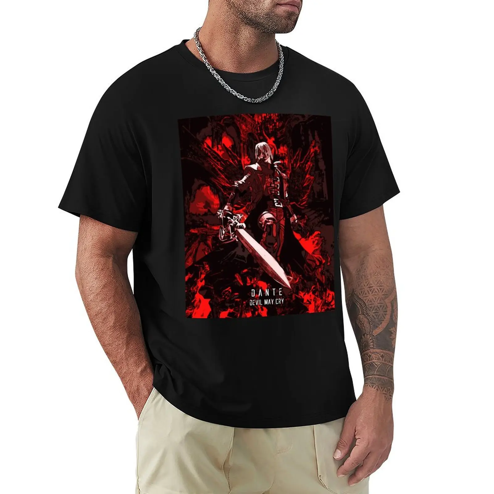

Classic Dante from Devil May Cry T-Shirt Big Size Loose Fit Tee Shirt