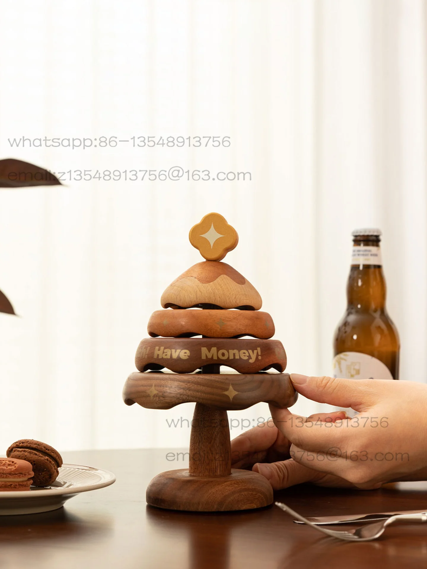 Fortune Tree Creative Desktop Insulation Coaster Solid Wood Small Tree Teacup Mat Desktop Decoration Ornament Housewarming Gifts