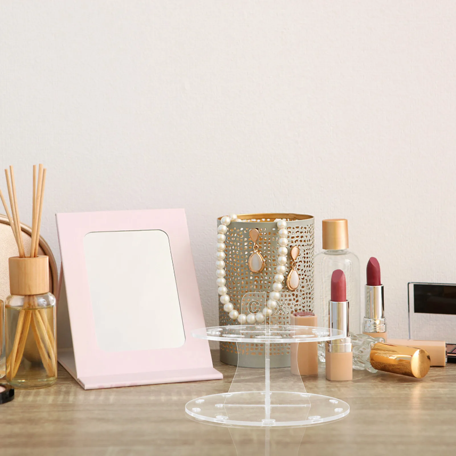 

Makeup Brush Drying Stand Acrylic 10 Holes Transparent Display Rack Storage Holder Organizer Durable Practical