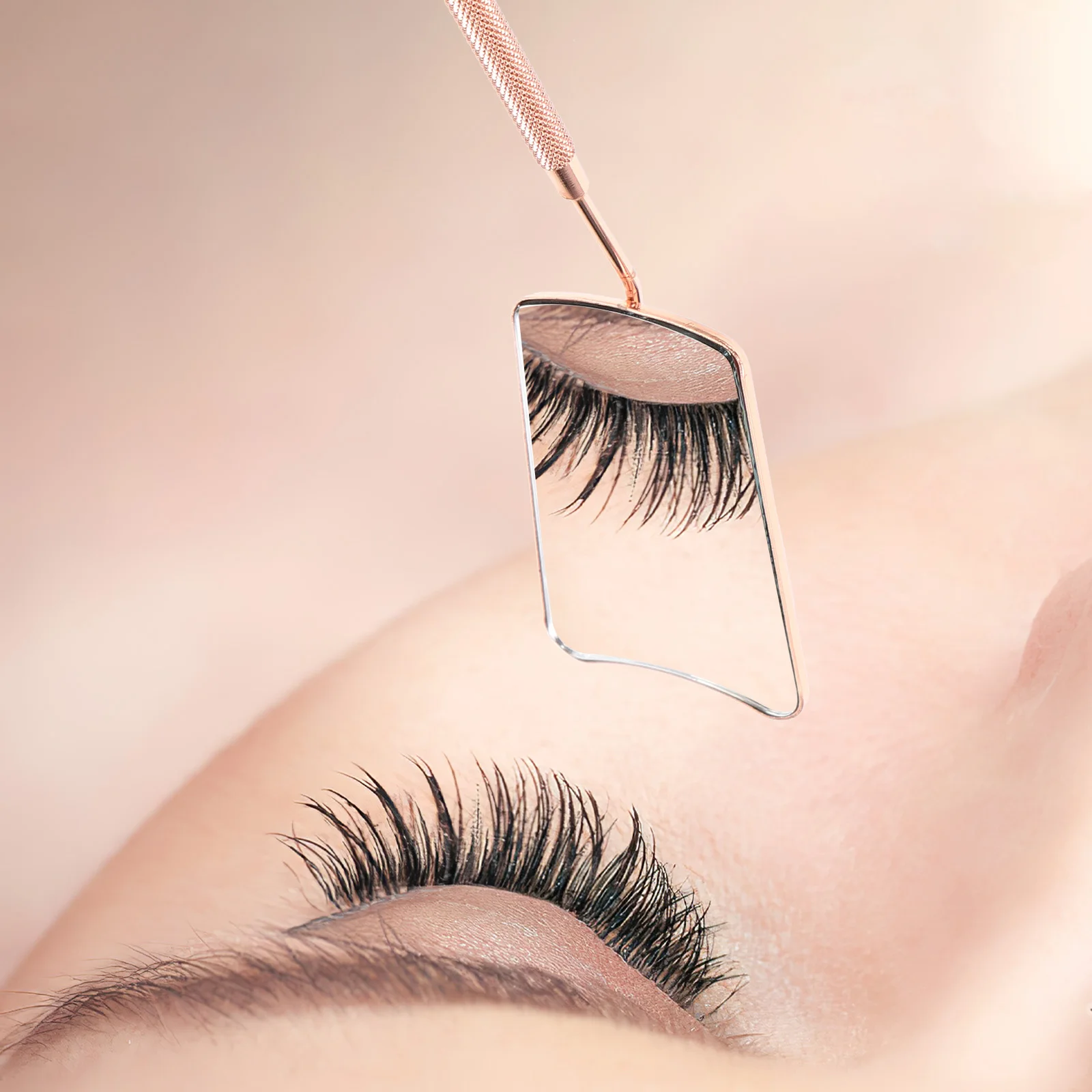 Lash Extension Checking Mirror Stainless Steel Eyelash Mirror Portable Light Makeup Tool Eyelash Extension Supplies