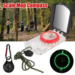 Car Compass Scaled Map Ruler With Luminous Light Magnifier For Hiking Outdoor Forest Camping GPS Tracker Motorcycle Accessories