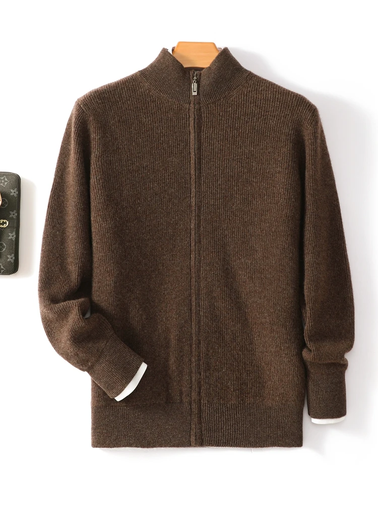 2025 أساسيات الرجال 100% ميرينو الصوف سترة الخريف الشتاء سترة سميكة فضفاضة غير رسمية لينة الدافئة وهمية الرقبة تريكو الملابس القمم