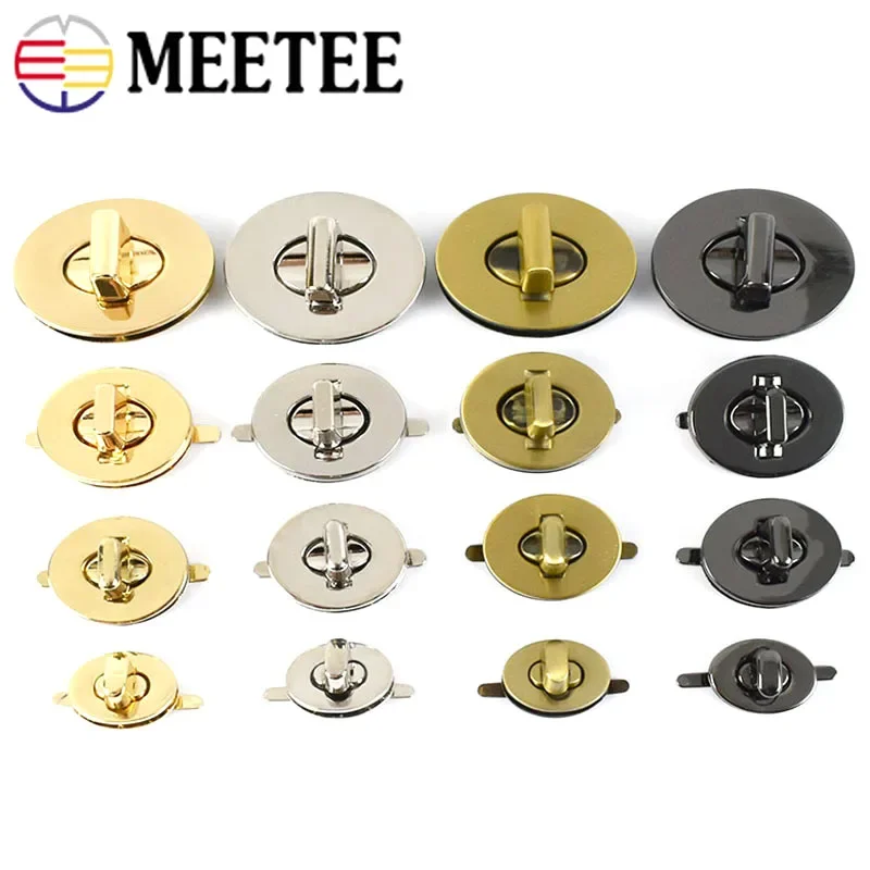 2/5/10Pcs Bag Lock Metal Oval Clasp Purse Turn Twist Locks Decoration Buckle Closure Handbags Leather Craft Hardware Accessories