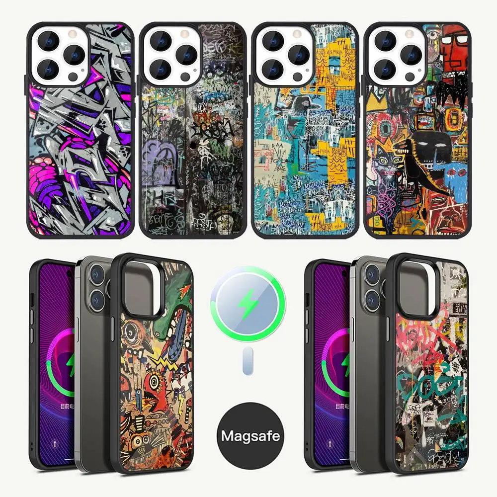 

Cool Colorful Graffiti Phone Case For iPhone 17,16,15,14,13,12,11,Plus,Pro,Max Mini Magsafe Magnetic Wireless Charging