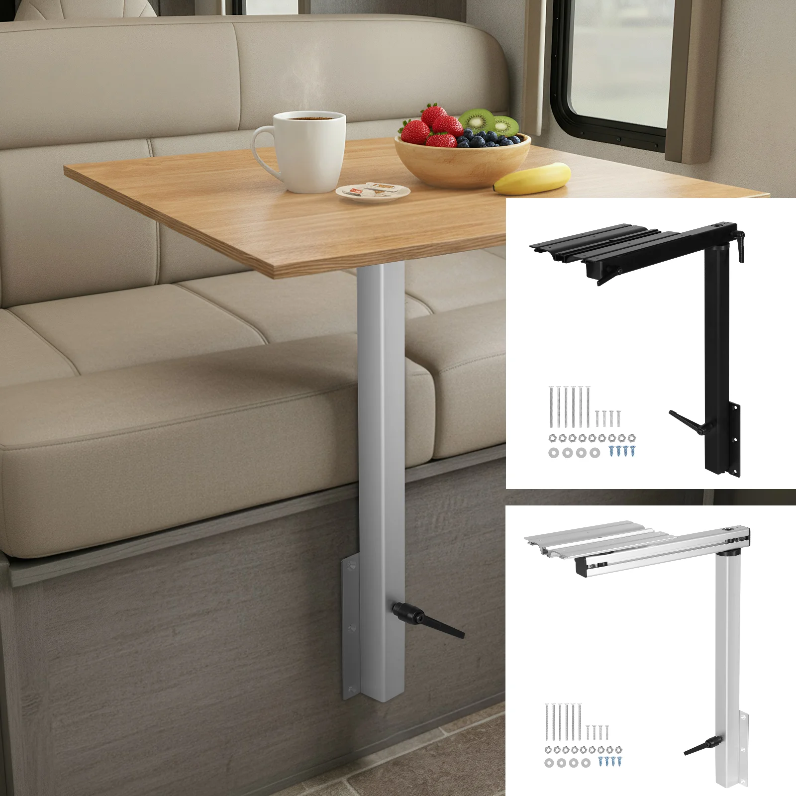 

360° Swivel Adjustable Table Leg for RV Marine Campervans Motorhome Aluminum Alloy Removable RV Table Leg 100IBS Capacity