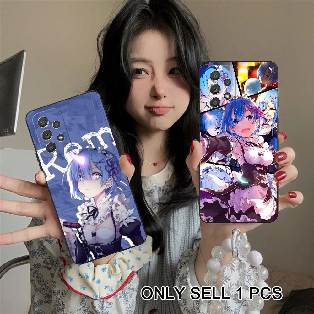 Чехол для телефона ReZero Rem Waifu для Samsung Galaxy A57 56 55 54 53 52 51 37 36 35 34 33 32 31 5G, мягкий противоударный чехол из ТПУ