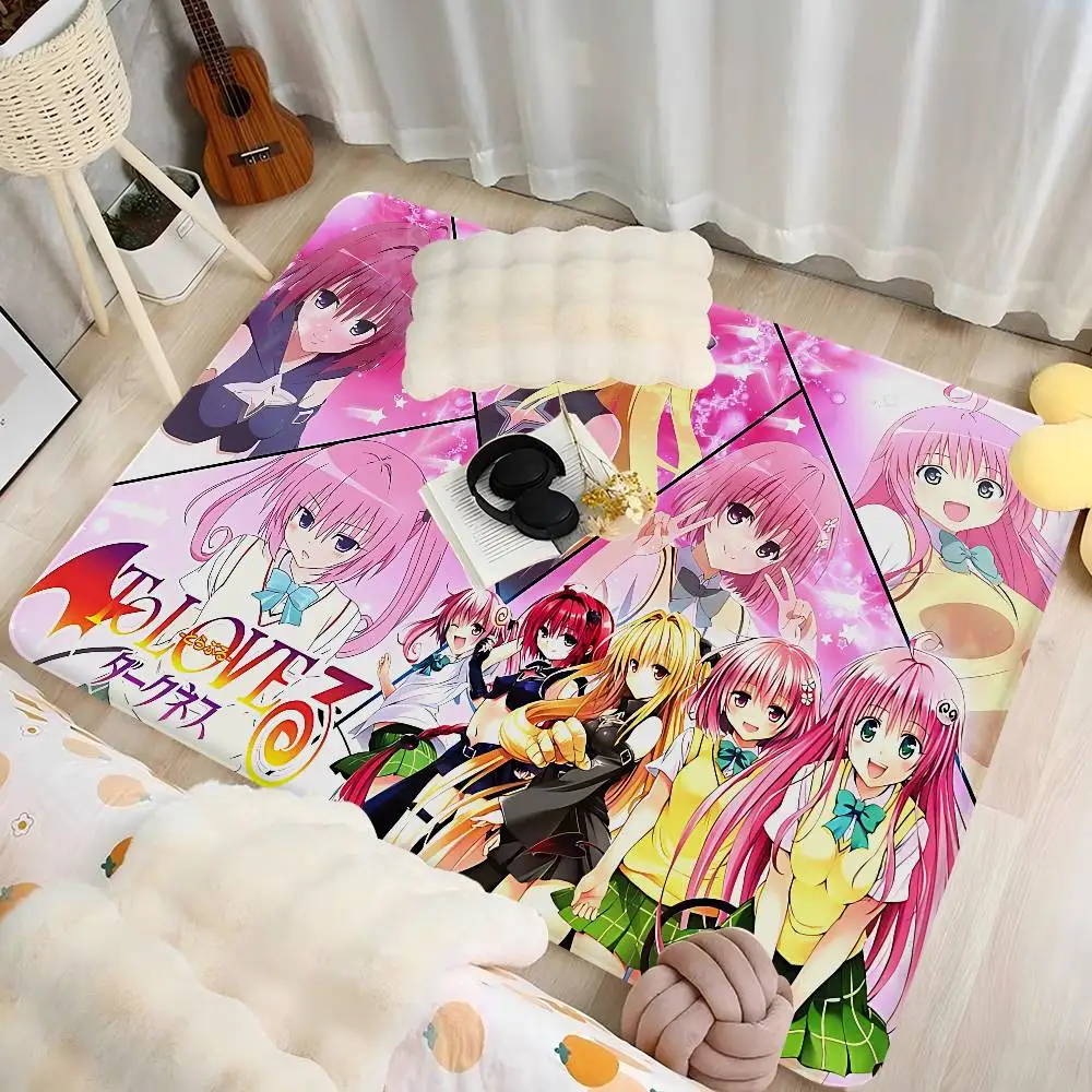 To Love-Ru-alfombra de suelo para habitación de niños, decoración de dormitorio, balcón, felpudo antideslizante, decoración para sala de estar y Hotel