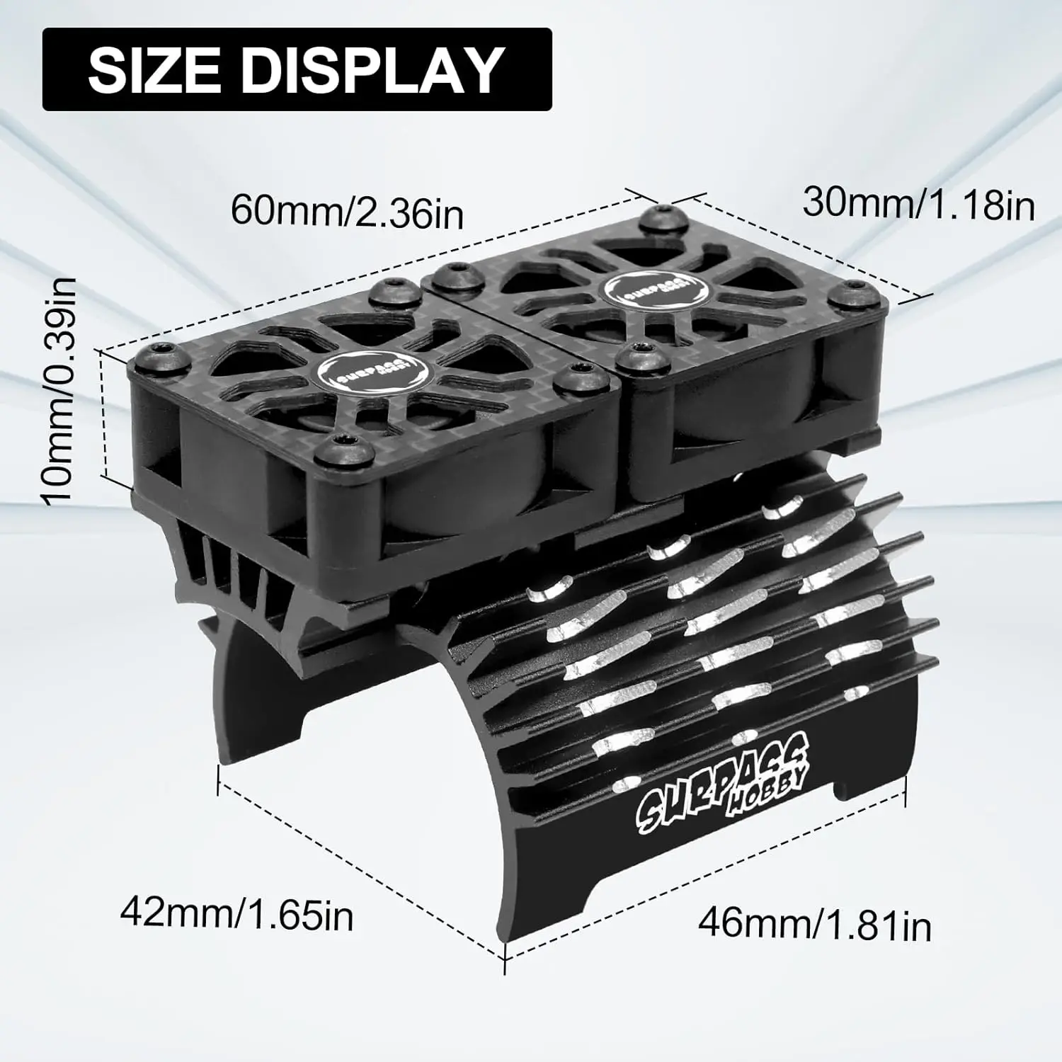 المزدوج 30 مللي متر RC مراوح التبريد 27000 دورة في الدقيقة 4068 4274 فرش السيارات المبرد ل 1/7 1/8 40 مللي متر 42 مللي متر قطر حجم RC فرش السيارات