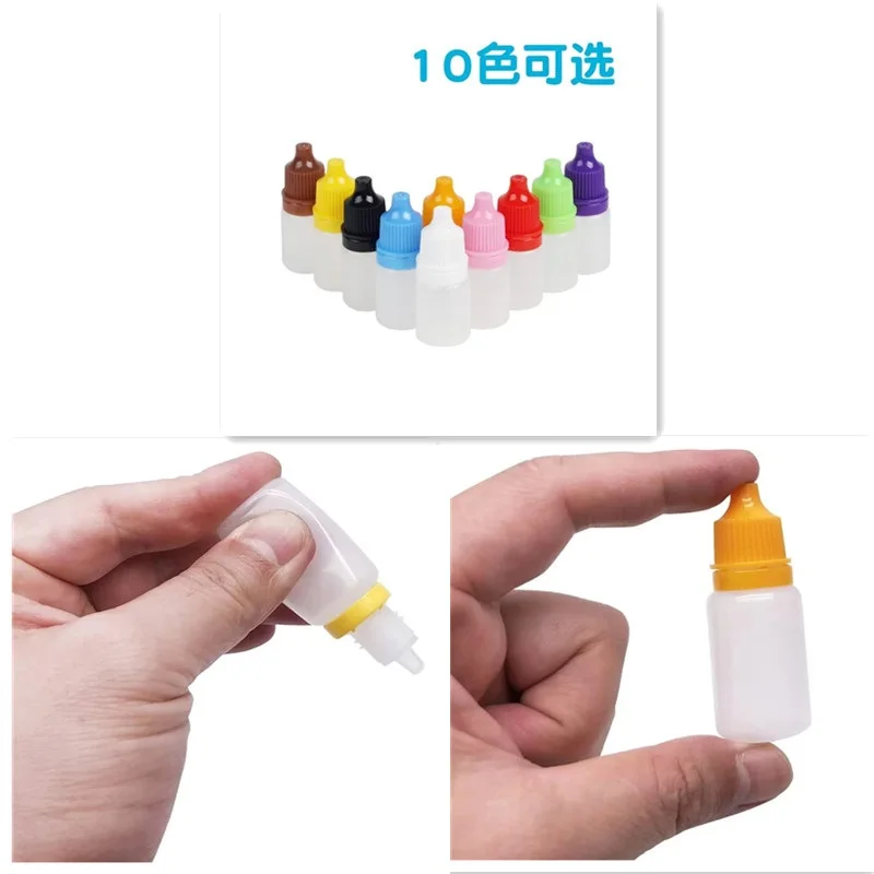 

500pcs 5ml Empty Eye Dropper Bottle Refillable Squeezable Eye Liquid Dropper with Caps and Plug for Oil, Eye Liquid Storage