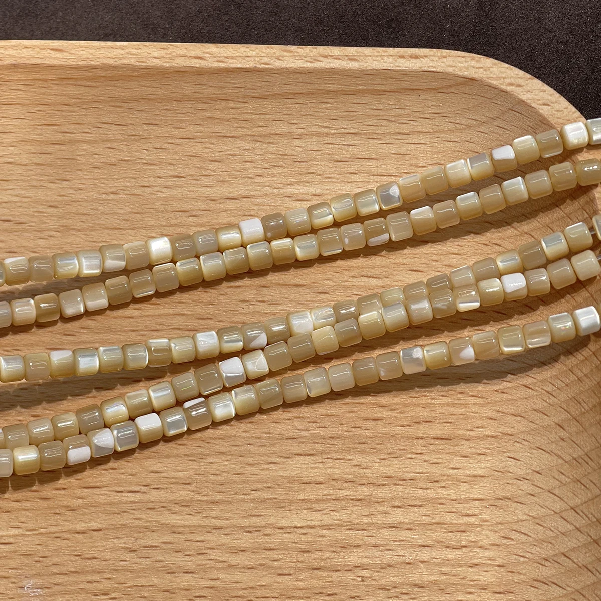 4mm Natural Trochus Shell Chamfered Tube Beads Raw Color Shell Loose Beads DIY Bracelet Necklace Jewelry Making Craft Supplies