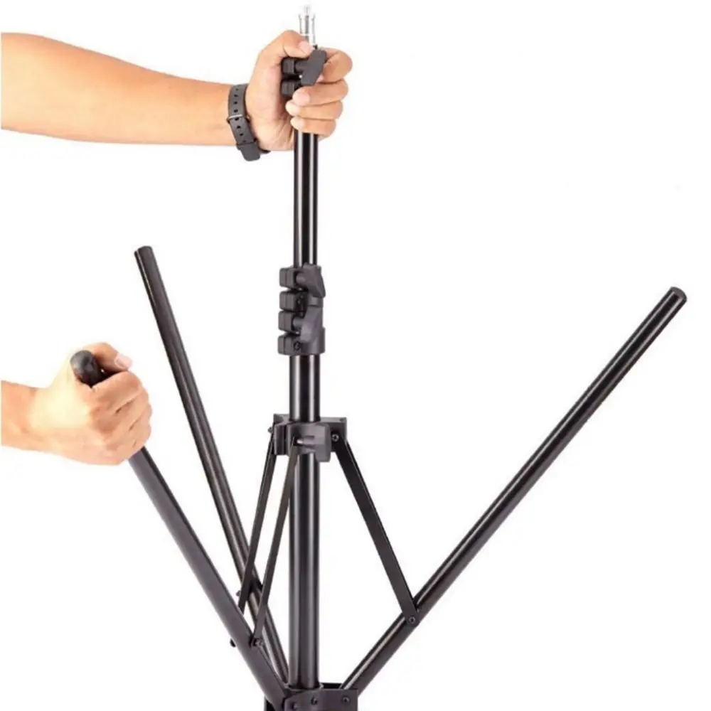Adjustable Light Stand Reverse Folding Multifunction Photographic Lighting Bracket Stretchable Portable Metal Camera Tripod