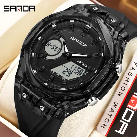SANDA Watch Digital 50m Waterproof Wristwatch for Men Women Fashion Casual Quartz Watch Multifunction Relogios Masculino