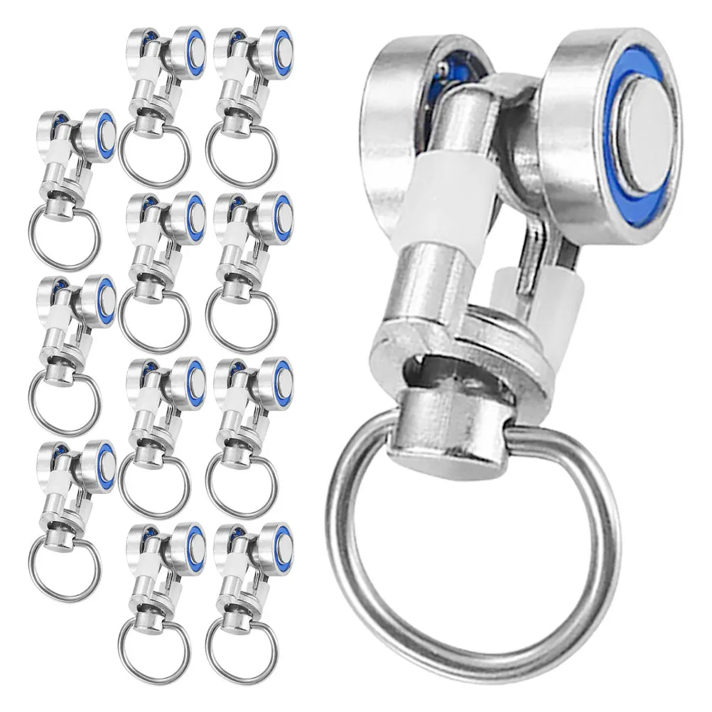 

12Pcs Metal Bearing Rollers Heavy Duty Aluminum Alloy Smooth Running Curtain Pulley for Track Runners Drapery Rail Gliders