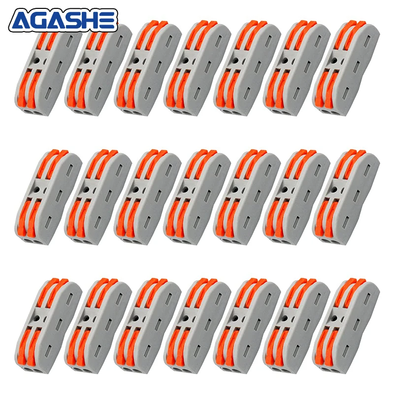 Elektrischer Schnellverbinder, Hebel-Drahtmutter-Stecker-Montagesatz, DIY-Drahtverbinder (28–12 AWG), 2-in- und 2-Ausgangsanschluss Push-i