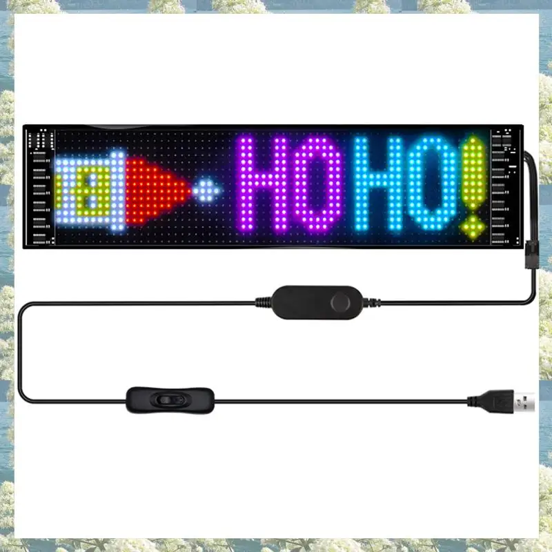 Nuovo pannello pixel LED, modulo LED flessibile USB 5V Display di animazione testo a scorrimento RGB, APP Bluetooth, 16X32 LED 7X17 cm Durevole