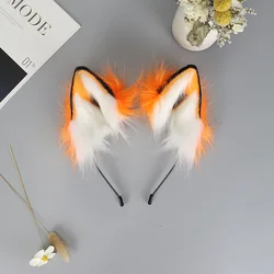 Furry Fox Ears Headband and Imitation Fur Headwear Animal Cosplay Props Carnival Halloween Party Performance Costume Accessories