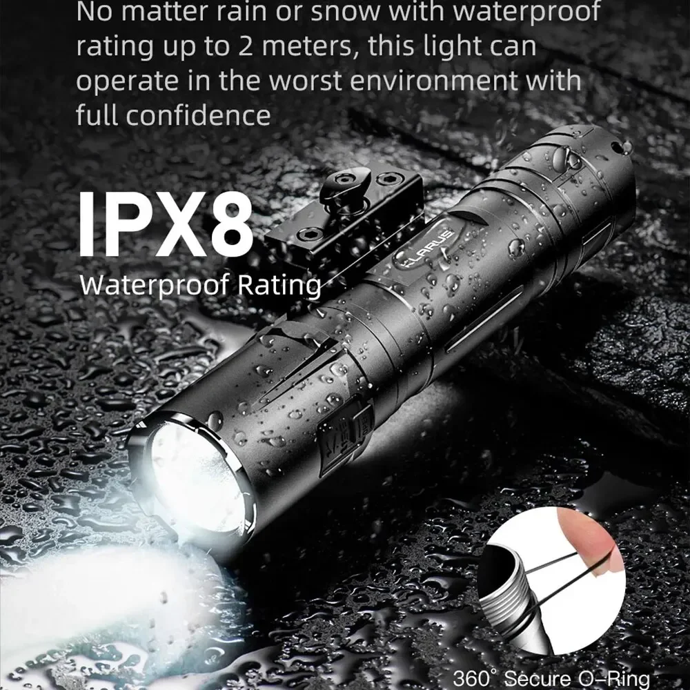 Klarus GL4 Rail ยุทธวิธีไฟฉาย 3300 Lumens ไฟฉาย LED พร้อมรีโมทคอนโทรลสวิตช์หาง Dual-การตั้งค่าอาวุธสําหรับล่าสัตว์