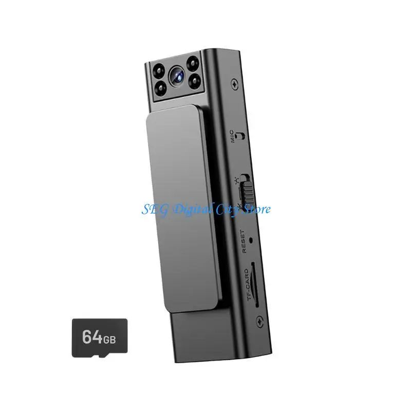 U75B Clip On Body Camera 6 Hour Battery 32GB Storage Rotate 180Degree Night View