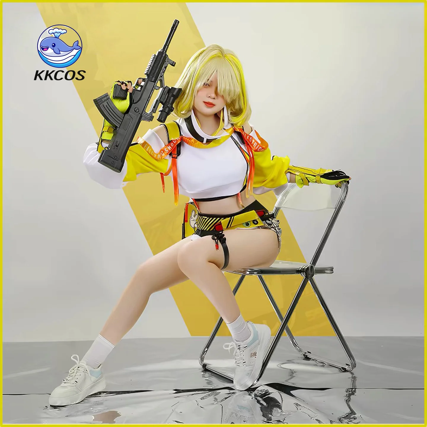 KKCos Nikke Elegg Cosplay Costume Full Set Women Yellow Outfit Halloween Carnival Role Play Clothes