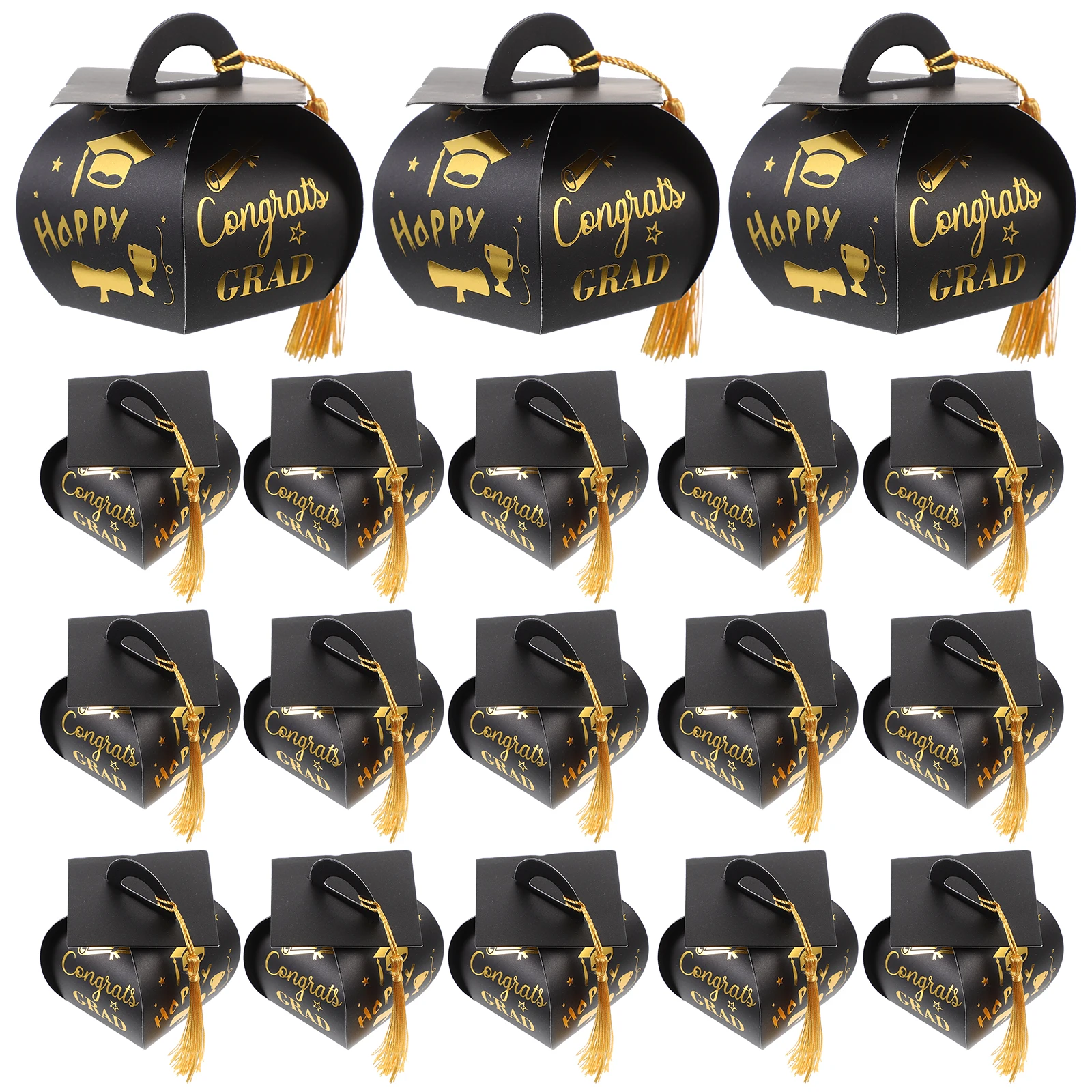 

50 Pcs Graduation Cap Boxes Doctor Hat Party Favors Lightweight Paper Biscuit Case Storage Containers Decorative Sweets