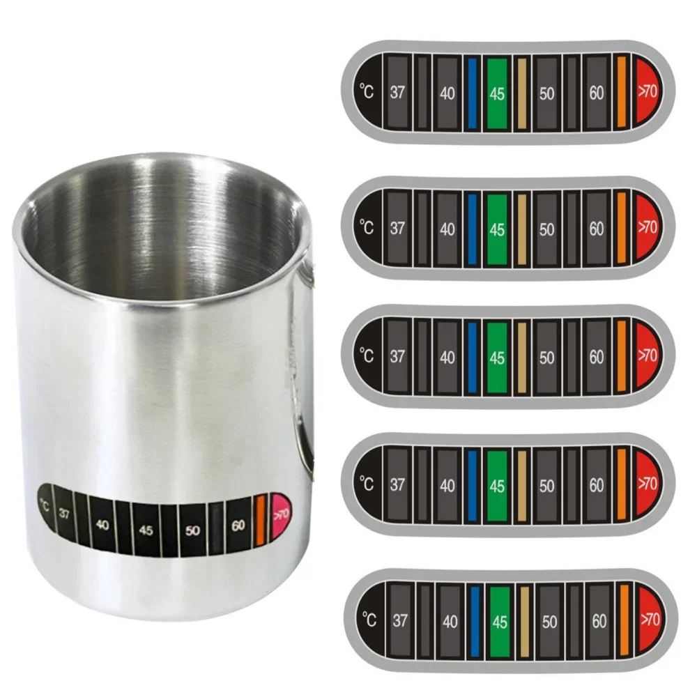 Color Changing Temperature Sticker Thermometer For Cup Baby Bottle Milk Coffee Water Testing 37 To 70℃ Home Kitchen Use