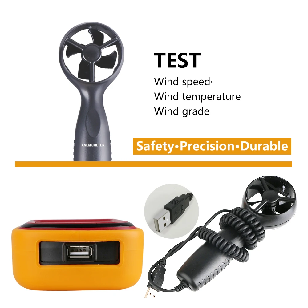 Digital Anemometer Wind Speed GaugeTemperature Measure Digital 45 m/s Thermometer GM8901