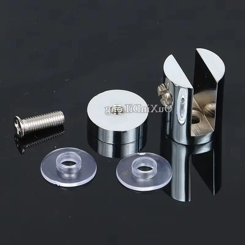 HOT 4PCS Solid Brass Shower Shelf Support Glass Clamps To Wall / To Glass Glass Fixed Holder for 6-8mm/10-12mm Glass Thickness