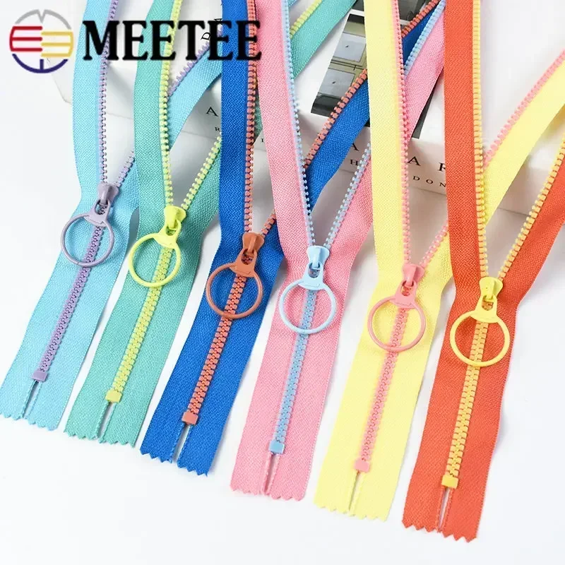 10Pcs 15-40cm 3# Resin Zippers Ring Zip Slider ClosedEnd Zipper for Bags Wallet Purse Decor Zips Repair Clothes Sewing Accessory