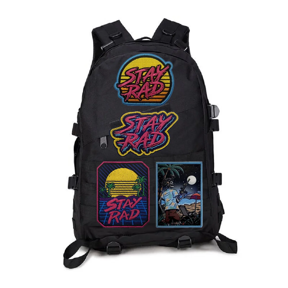 Outdoor Bag Accessories Badge Stayrad Seaside Scenery Beach Embroidery Sun Rising Clothes Armband Morale Backpack Patch