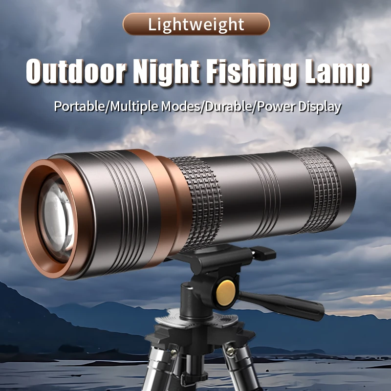 SKYFIRE Night Fishing Lamp Rechargeable Outdoor USB Type-C Charging Super Bright Zoomable Flashlight Outdoor Camping SF-DYD-370S