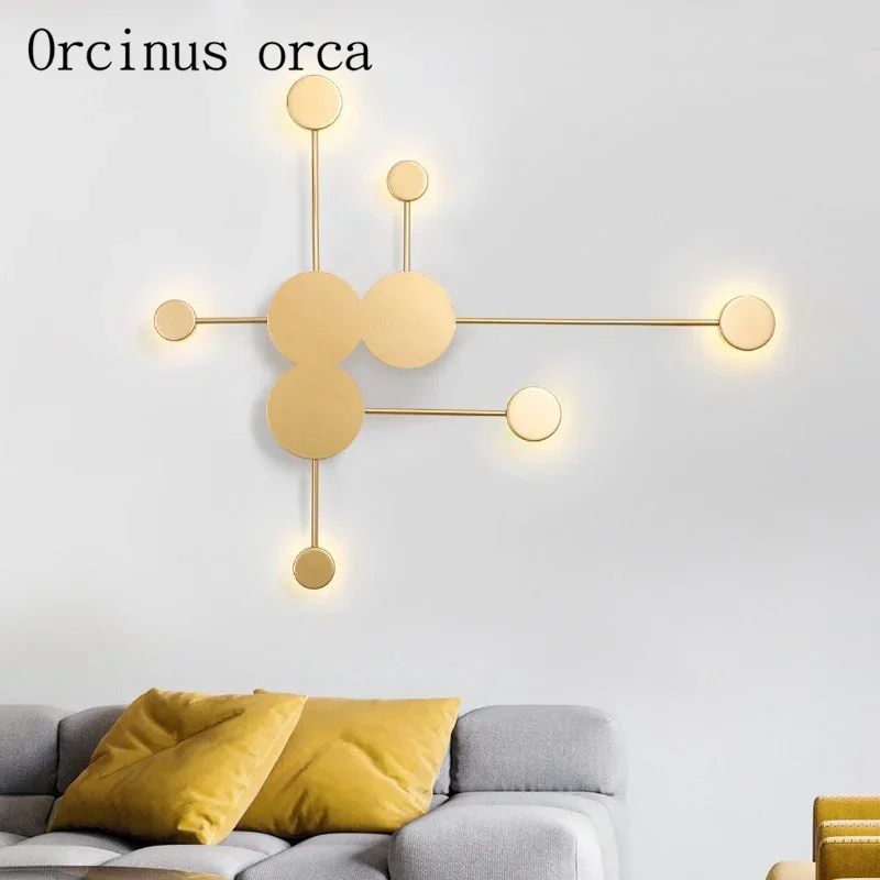 

Nordic post-modern minimalist art wall lamp living room bedside lamp creative personality LED iron wall lamp free shipping