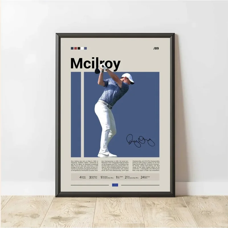 Golf Players Poster Pro Golfer PGA Tour Champion Swing Motion Canvas Painting Wall Art for Living Room Home Decor Fans Gift