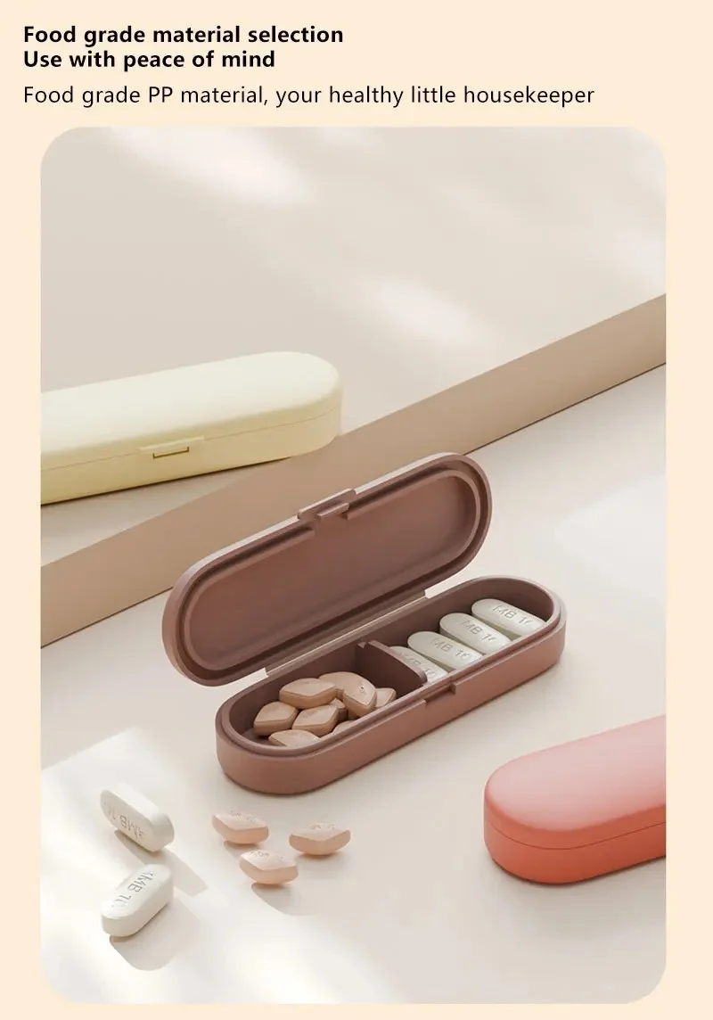 Mini Tragbare Pillen-Aufbewahrungsbox mit 1/2 Fächern, Medikamenten-Organizer, Reise-Pillenetui für Vitamine, Fischöle, Medikamentenaufbewahrung – Detail 6