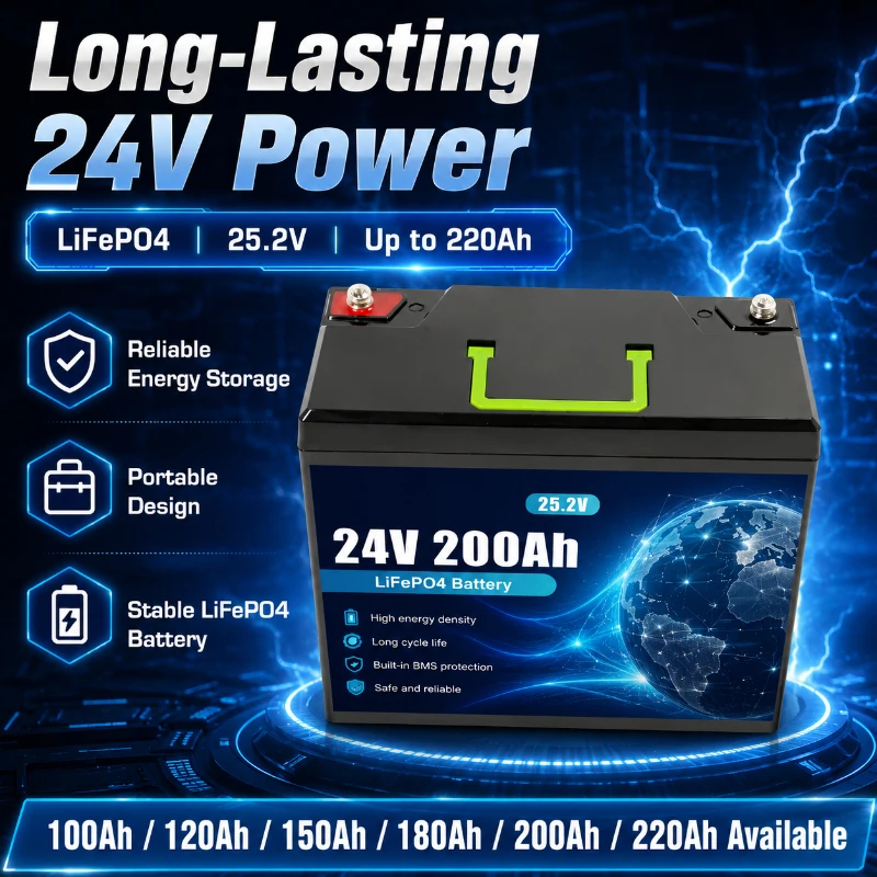 24V Lithium Iron Phosphate Battery Pack Large Capacity Rechargeable Storage Battery for Outdoor Mobile Power Energy Supply