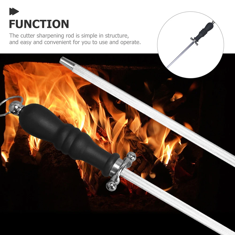 

Knife Sharpening Rod 4# Plastic Metal Handle Sharpener Kitchen Tools Chef Grinder Stick Suitable All Cutters Kitchen Bar