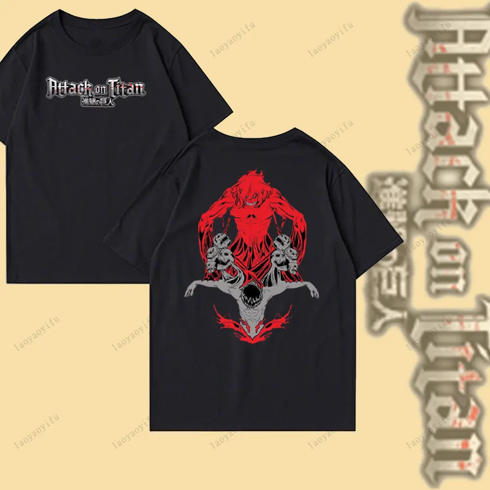 

Attack on Titan Anime Printed T-shirt Summer Fashion Casual Clothes Harajuku Style Streetwear Hot-blooded Anime Men Women Tops