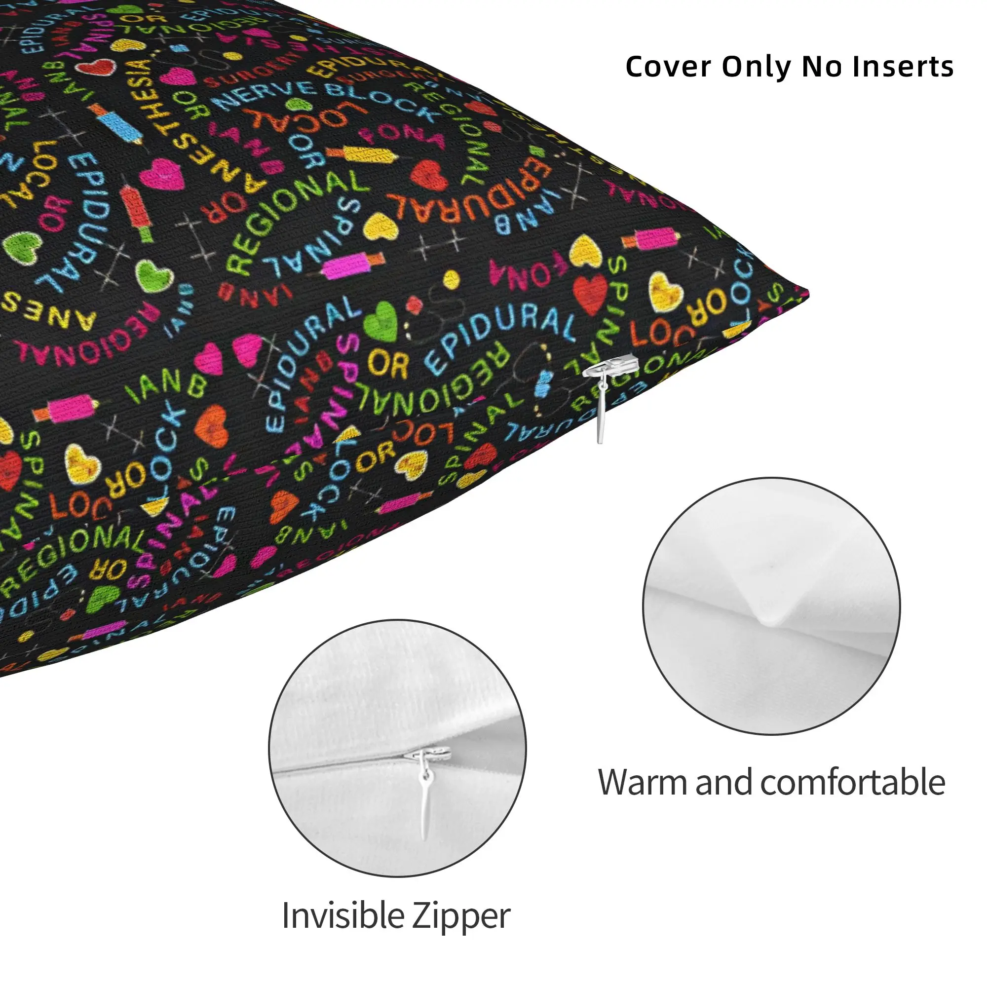 Anesthesia Anesthesiology Medical Pillowcase Printing Fabric Cushion Cover Decorations Anesthetist Pillow Case Cover Car Square