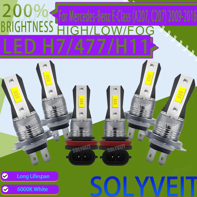 

Simple Swap LED HIGH LOW FOG H7/477/H11 Car Light Bulb For Mercedes-Benz E-Class (A207, C207) 2009 2010 2011 2012 2013-2016
