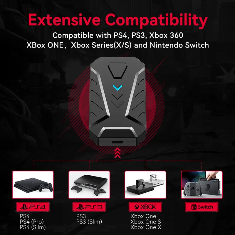Mixed Master for PS4 PS3SeriesSwitch Game Console Keyboard Mouse Converter