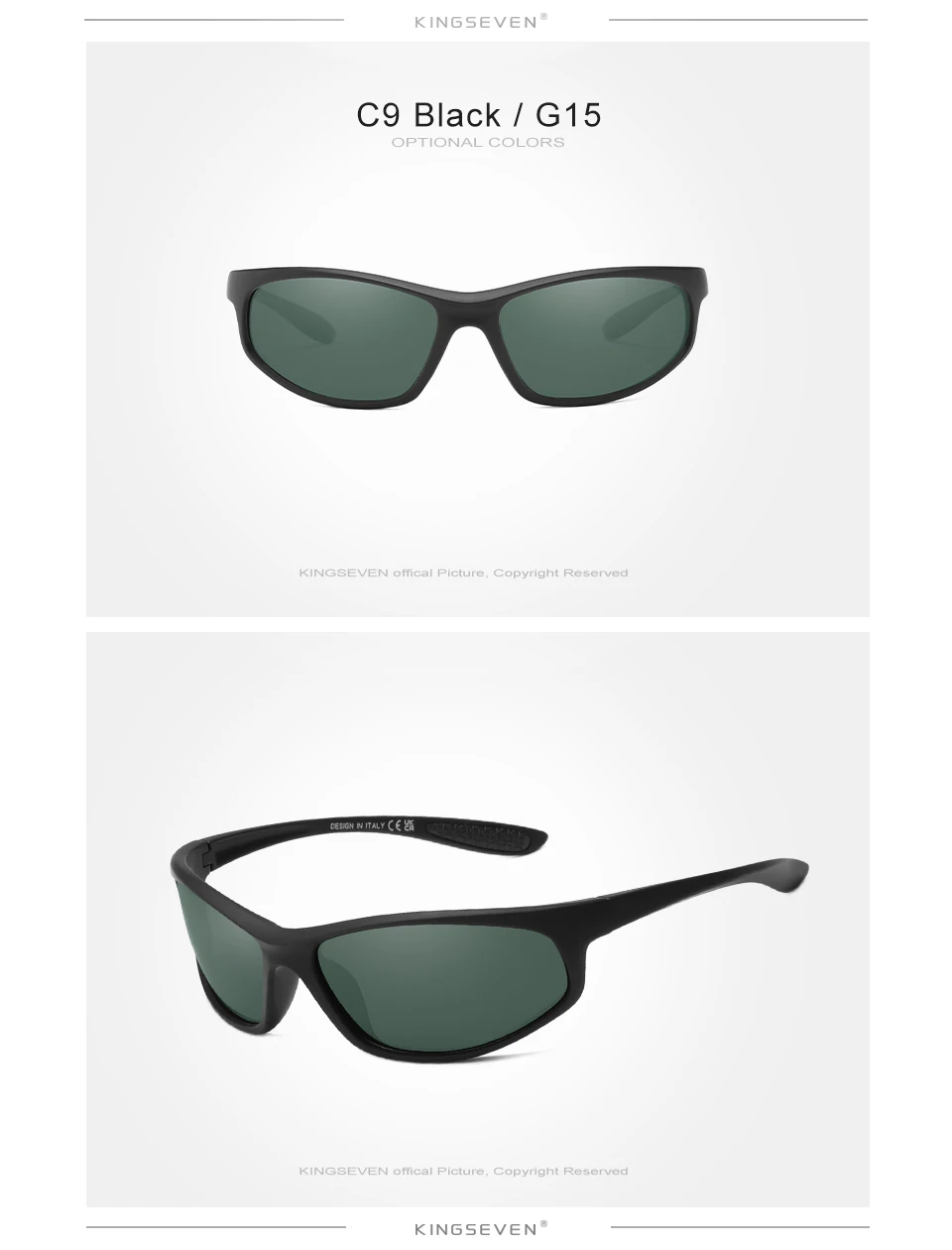 KINGSEVEN Outdoor Sport Reiten Sonnenbrille Männer Polarisierte UV400 Spiegel Objektiv Gläser Fahrrad Straße MTB Angeln Radfahren Brillen – Detail 6