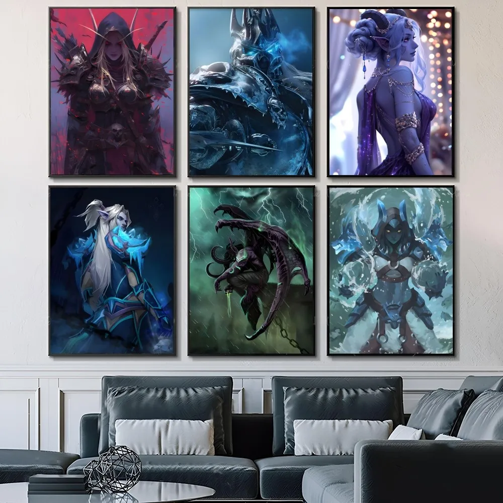 Game World Of Warcraft Self-adhesive Art Waterproof Paper Sticker Coffee House Bar Room Wall Decor